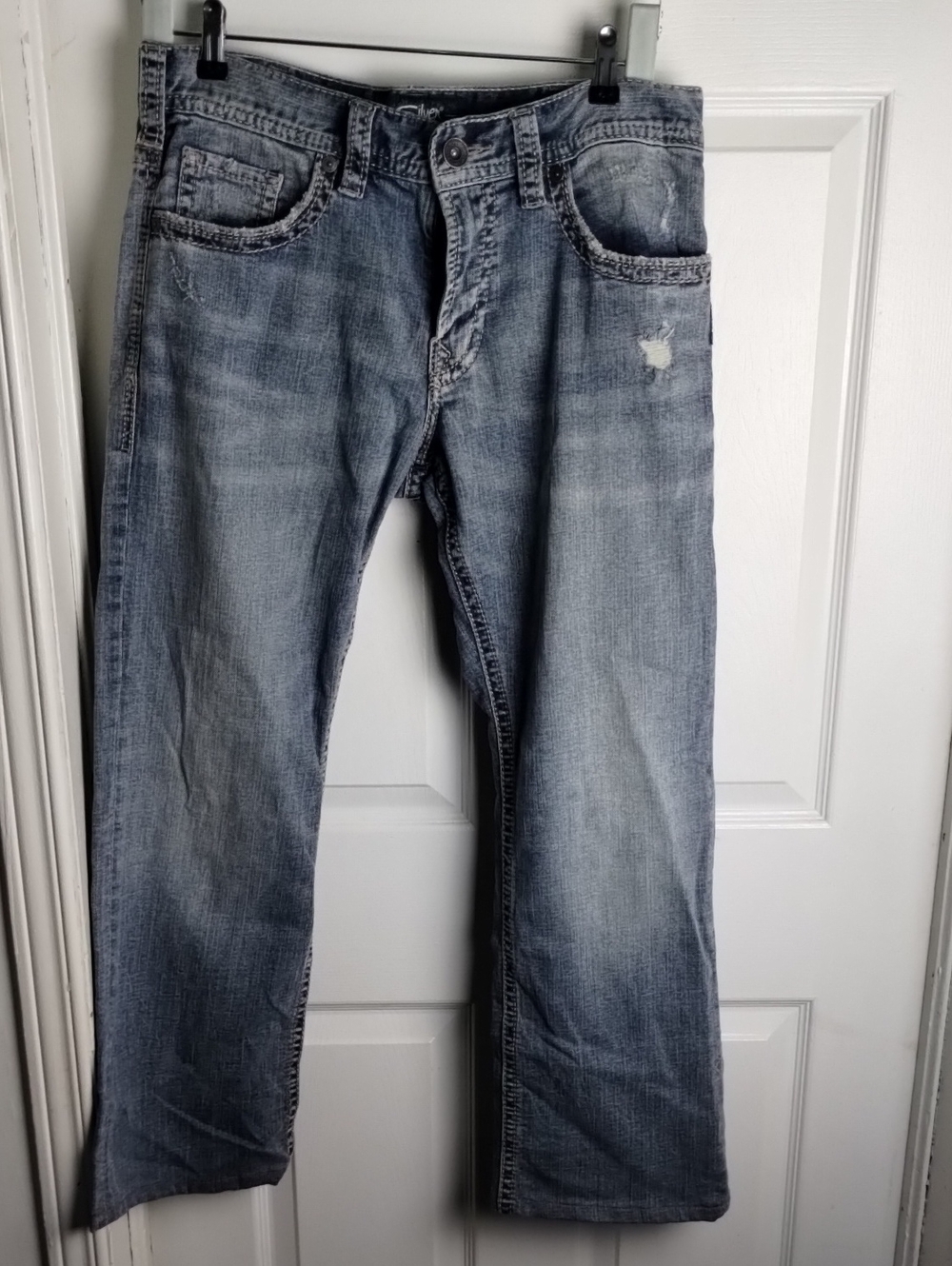 Silver Zac Jeans Men's Light Blue Washed Straight Jeans W32 L27 See Pic